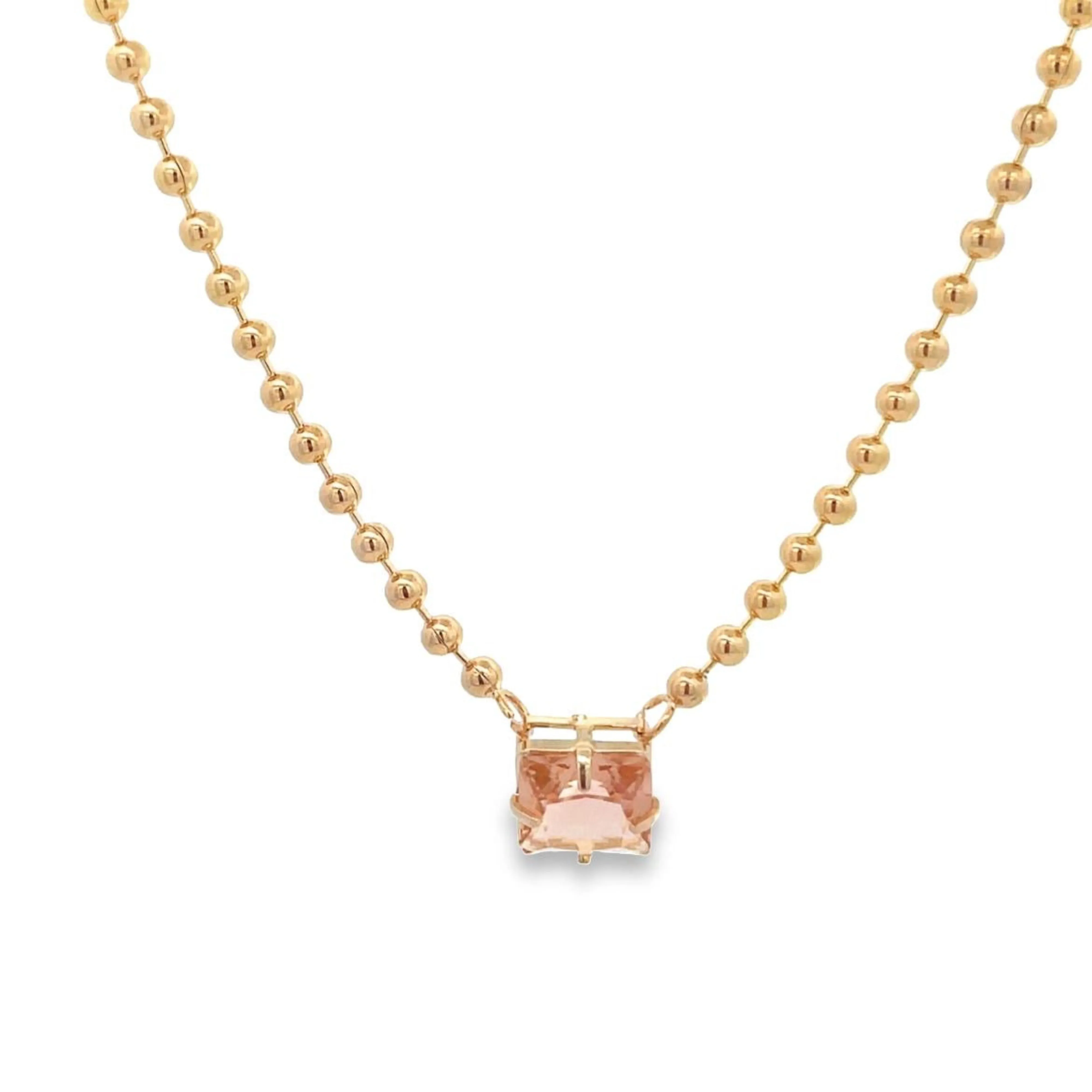 Beaded Ball Gem Necklace