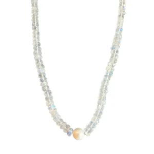 Beaded Moonstone Pearl Necklace