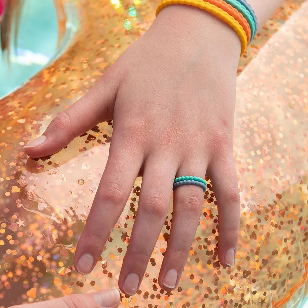 Beaded Stackable Silicone Ring - Ocean Breeze