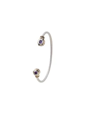Beijos Two Stone Small Cuff Bracelet