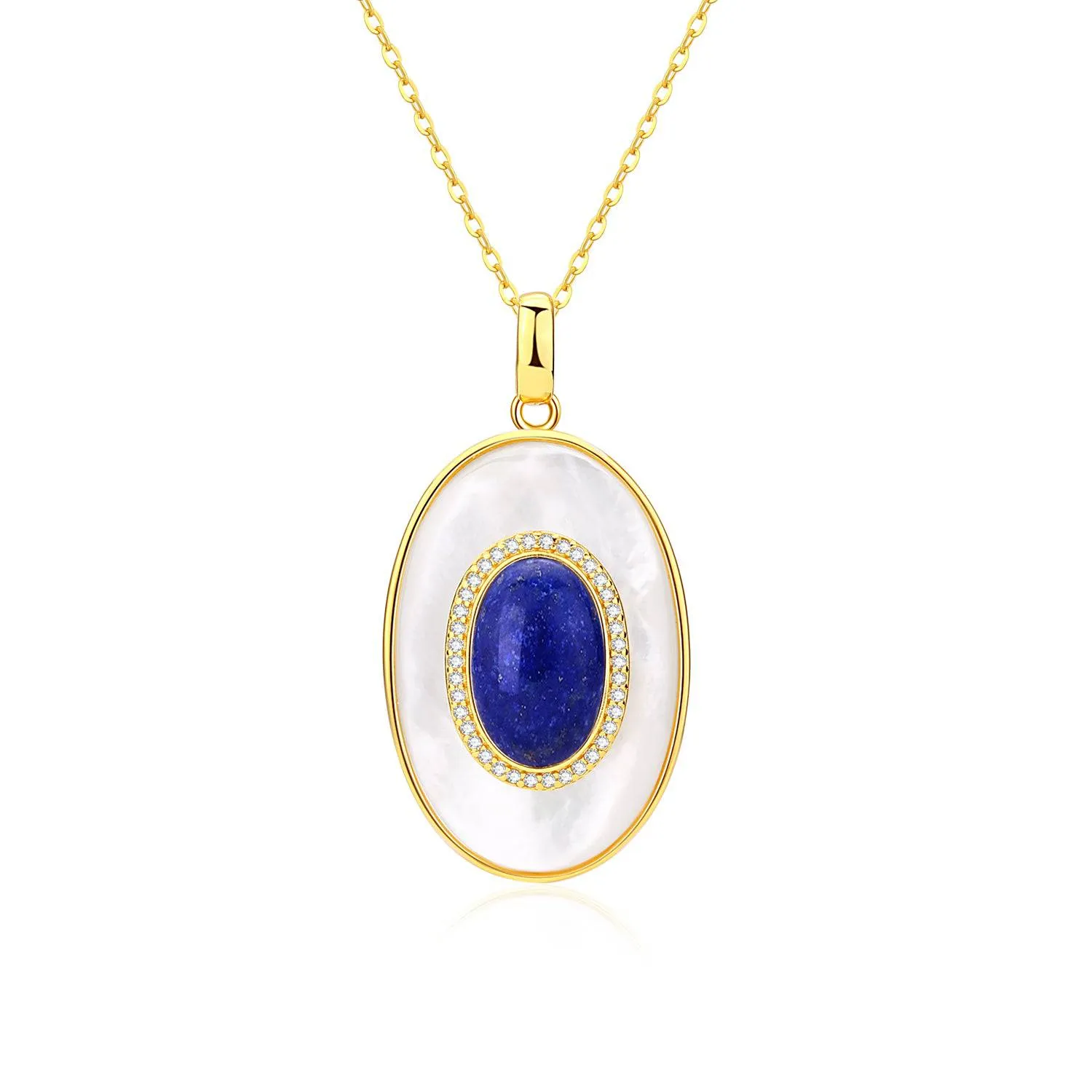 Blue Lapis Lazuli Mother of Pearls Pendant Necklace Earrings( Purchase Individually)