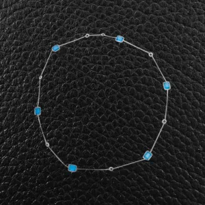 Blue Topaz & Diamond Necklace