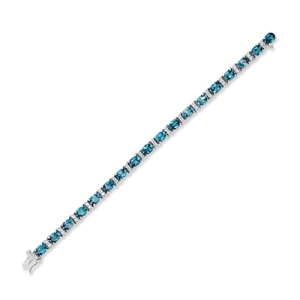 Blue Zircon & Diamond Bracelet