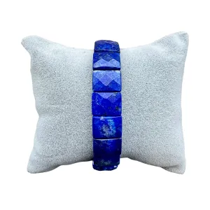 Bracelet lapis lazuli AA  rectangle facetté