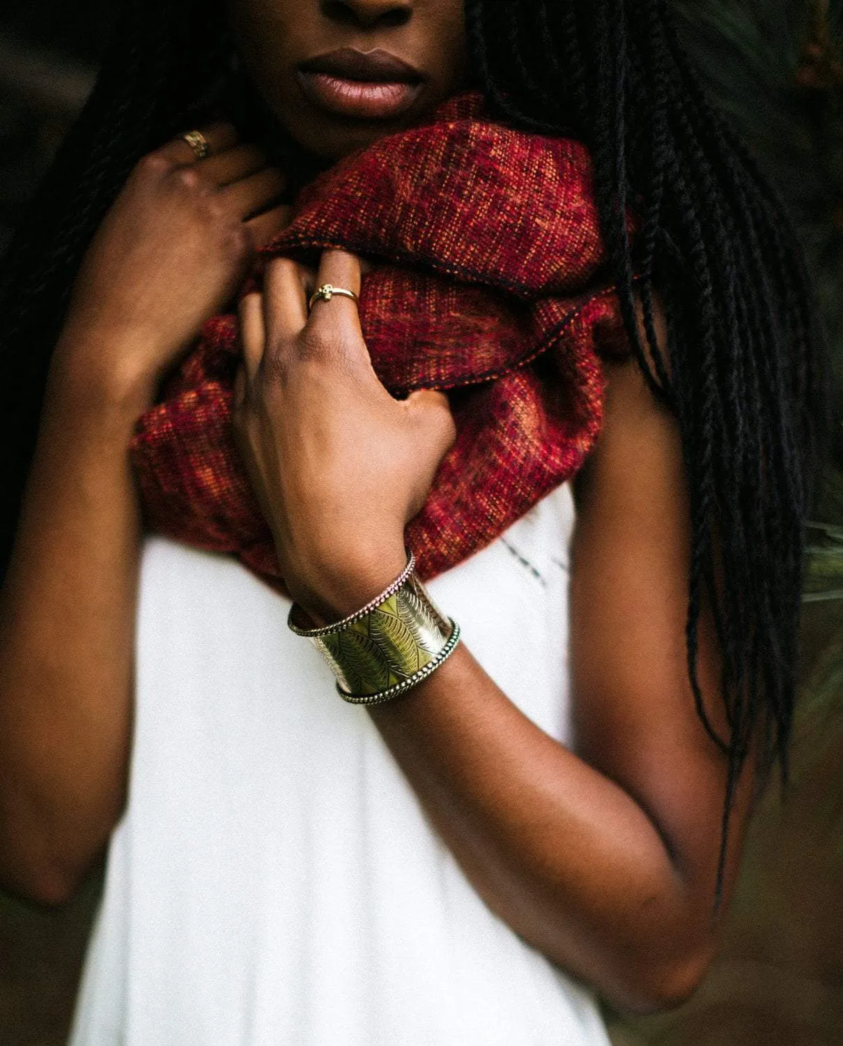 Brass Leaf Cuff Bracelet