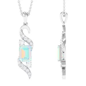 Certified Ethiopian Opal Pendant Necklace with Diamond