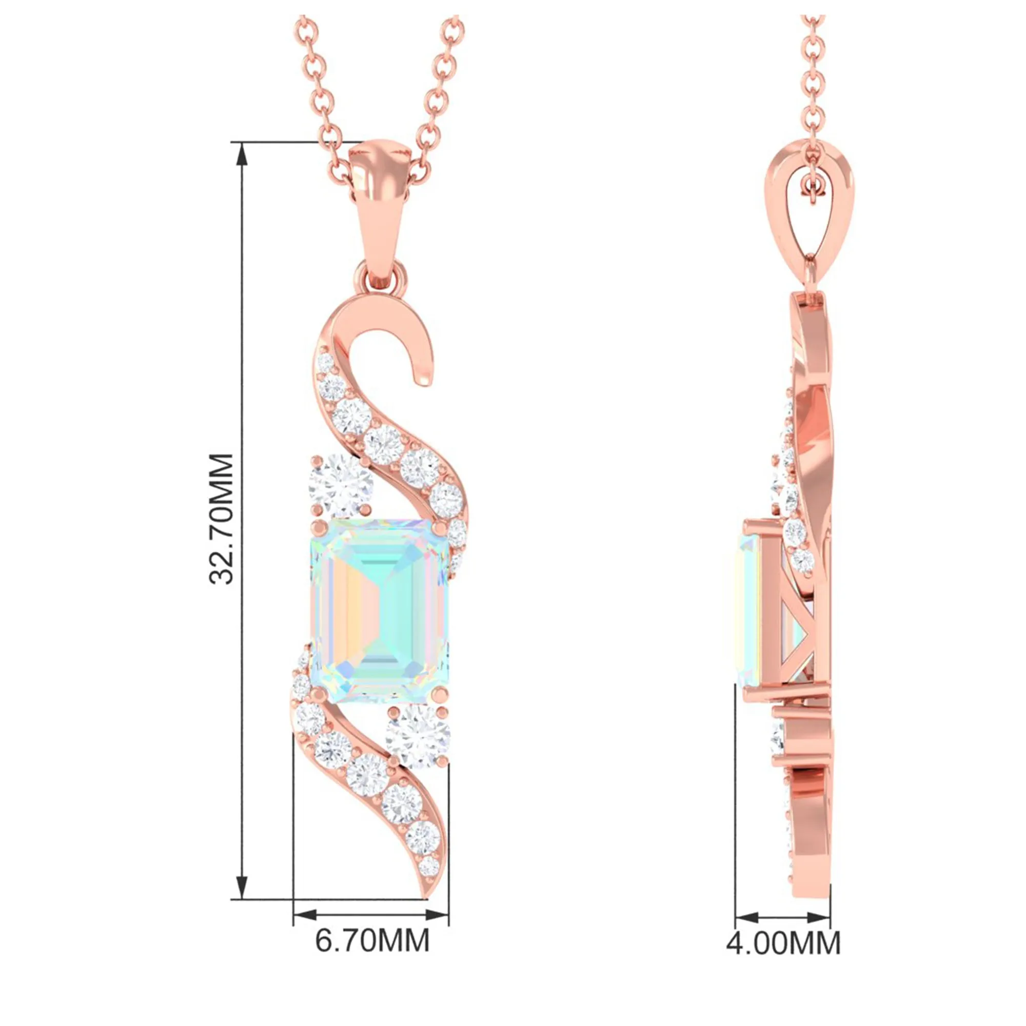 Certified Ethiopian Opal Pendant Necklace with Diamond