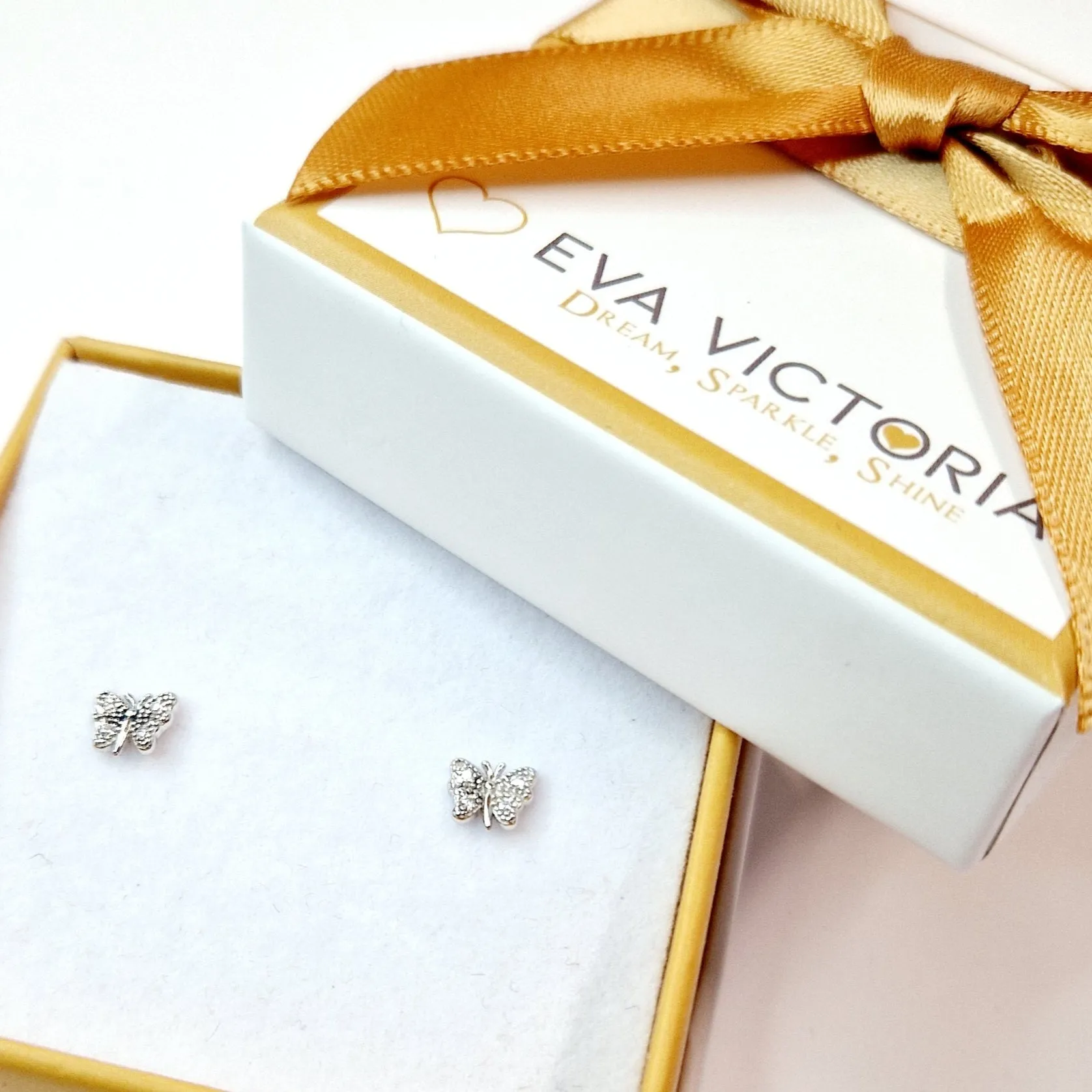 Christina Butterfly Children Sterling Silver Stud Earrings