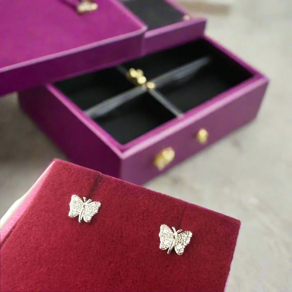 Christina Butterfly Children Sterling Silver Stud Earrings