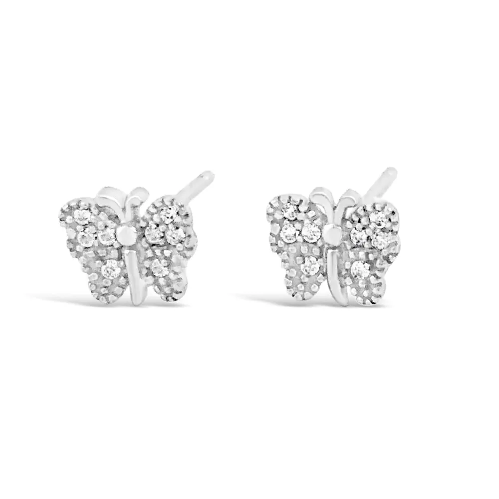 Christina Butterfly Children Sterling Silver Stud Earrings
