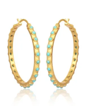 CHRISTINA GREENE TURQUOISE HOOP EARRINGS