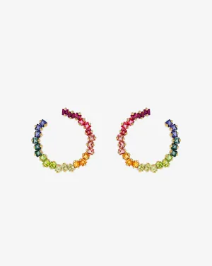 Cierra Rainbow Milli Sideways Hoops