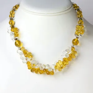 Citrine & Clear Glass Bead Necklace