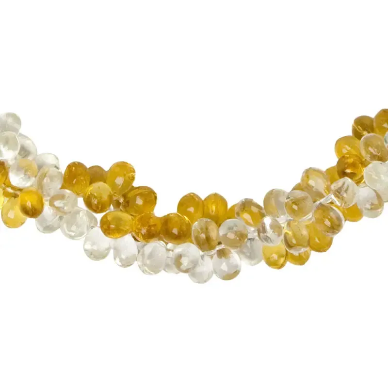 Citrine & Clear Glass Bead Necklace