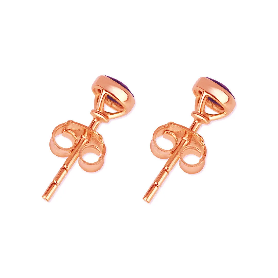 Citrine Mini Stud Earrings | Rose Gold - November