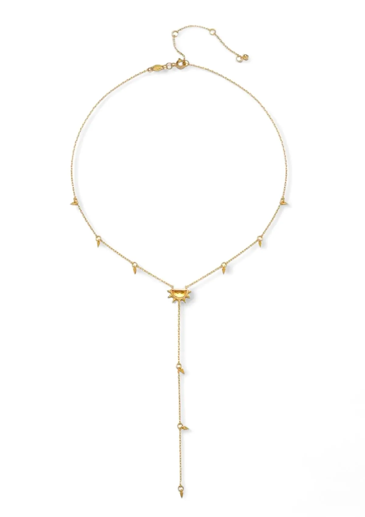 Citrine Sun Lariat Necklace