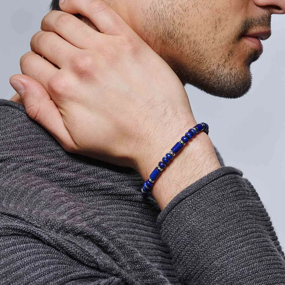 Classic Chain Bead Bracelet with Lapis Lazuli