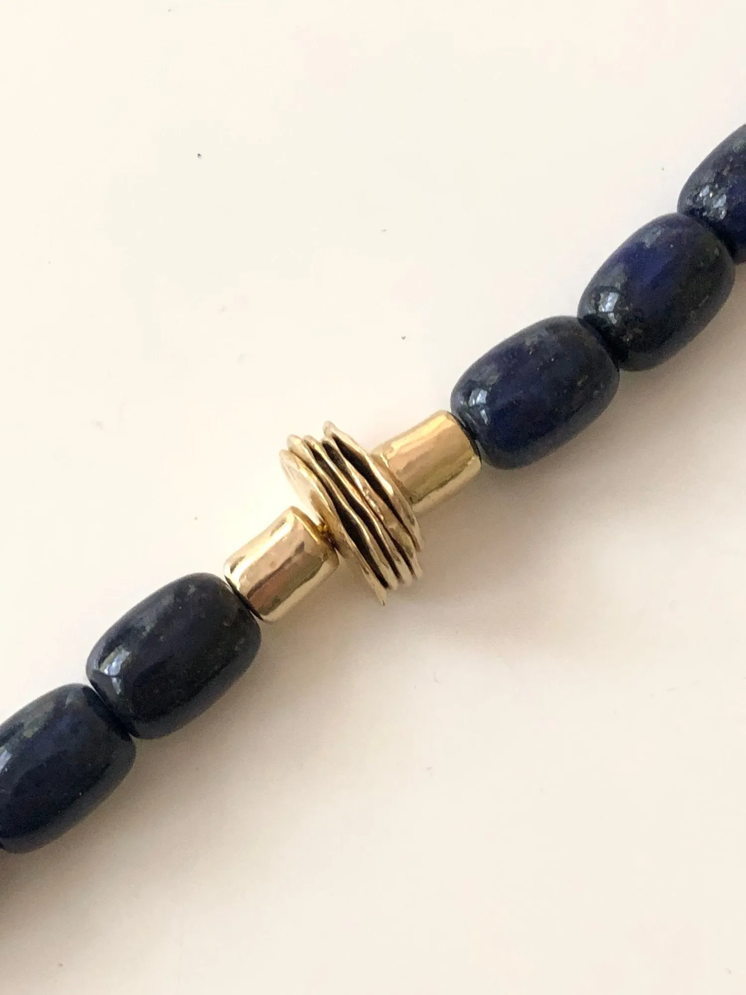 COLLANA - BLUE LAPIS LAZULI   BRASS BEADS