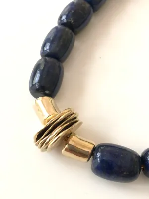 COLLANA - BLUE LAPIS LAZULI   BRASS BEADS