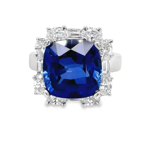 Cushion Cut Tanzanite & Diamond Cocktail Ring