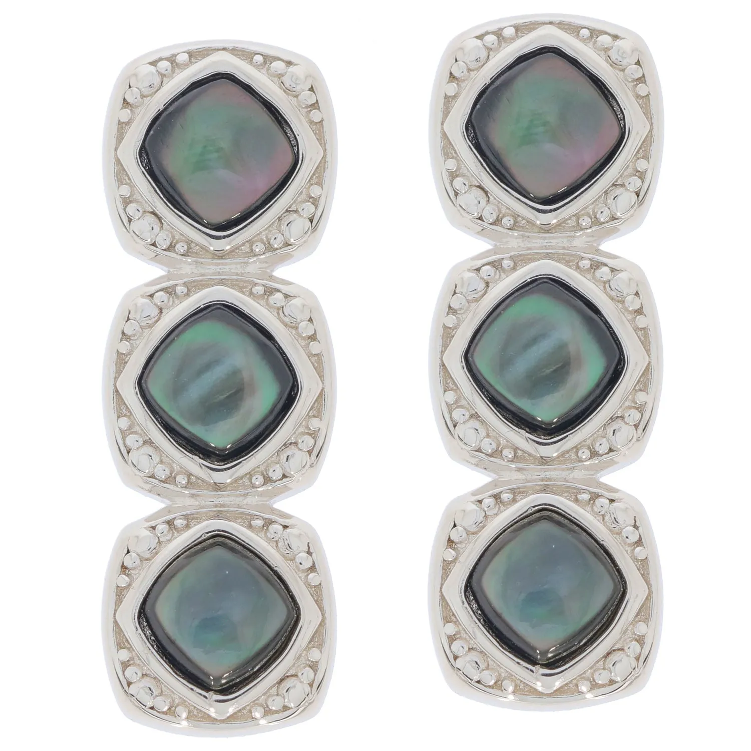Cushion Mystic Topaz Sterling Silver Earrings with Accent