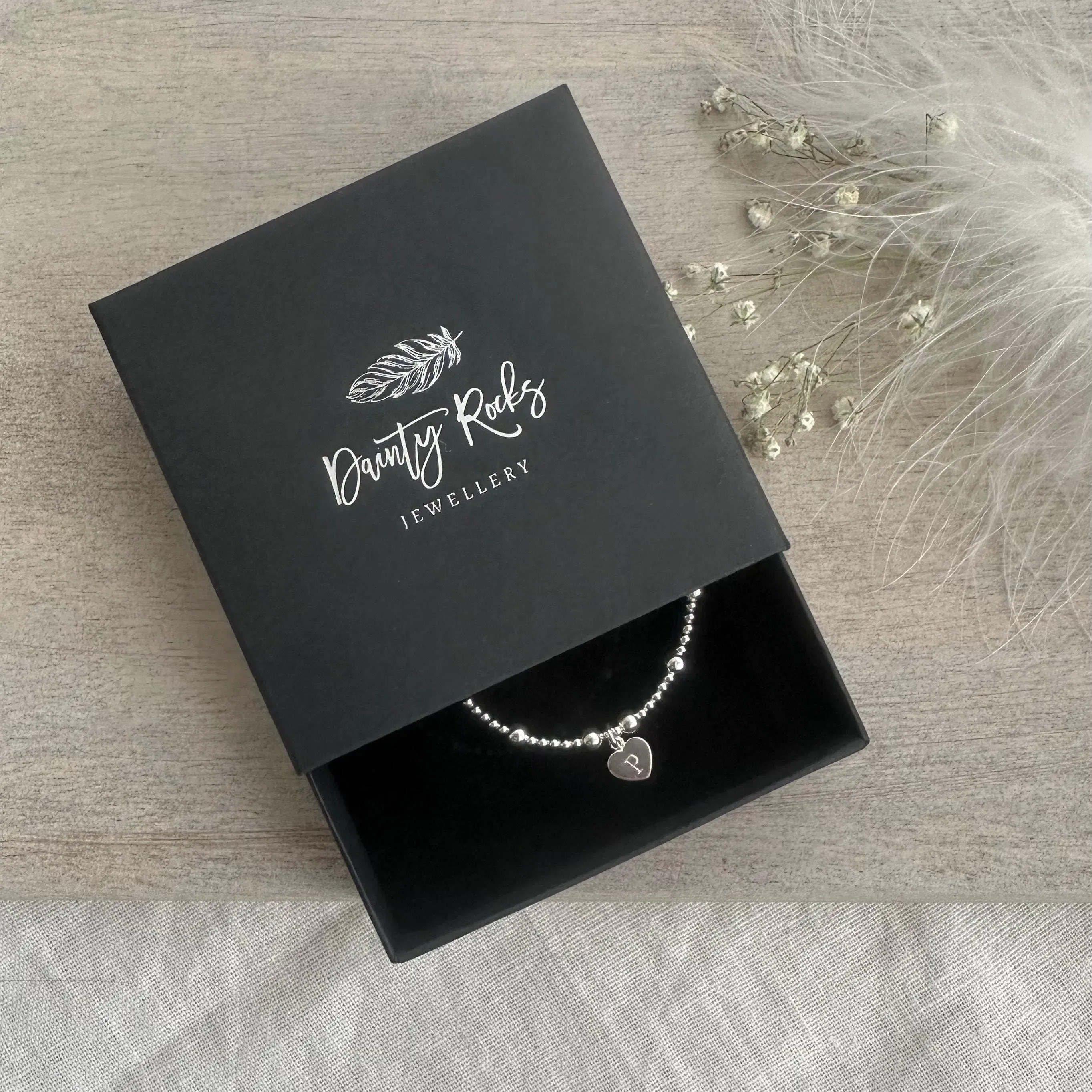 Dainty Personalised Initial Birthstone Necklace in Sterling Silver
