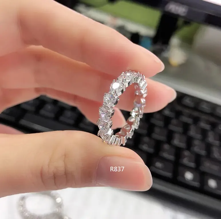 Diamond band rings 18k gold plated