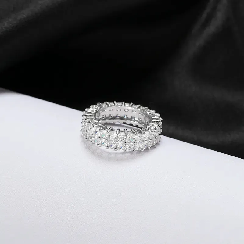 Diamond band rings 18k gold plated