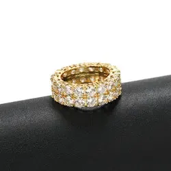 Diamond band rings 18k gold plated