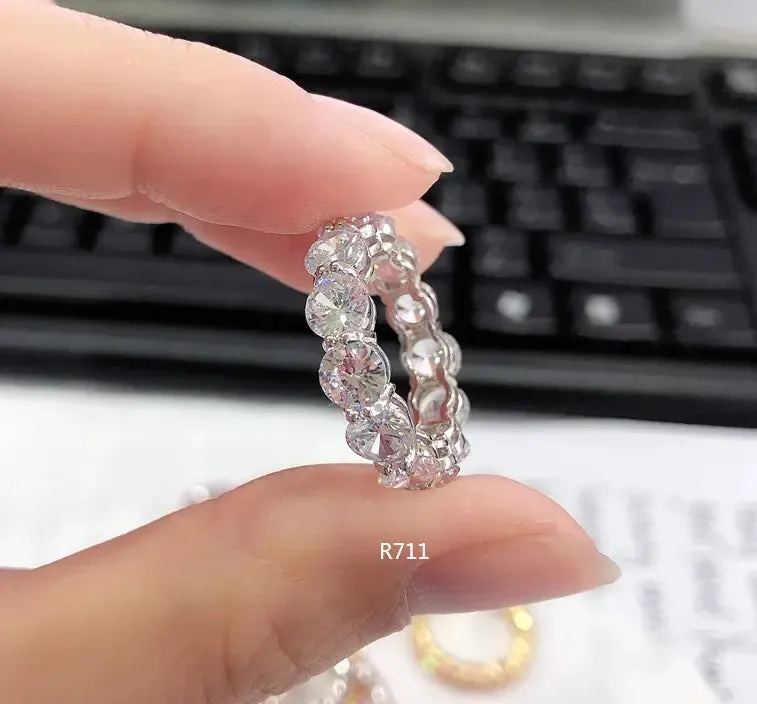 Diamond band rings 18k gold plated