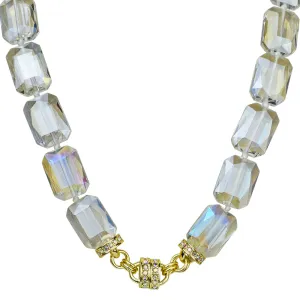 Diva Darling Emerald Cut Magnetic Interchangeable Necklace (Goldtone/Crystal AB)
