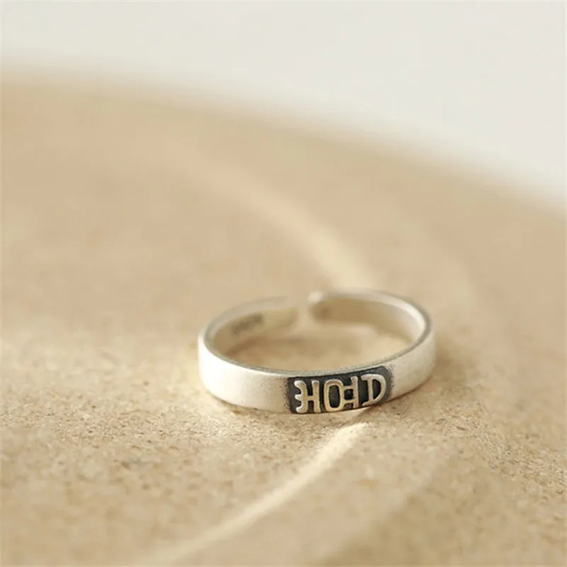 Double Happiness Vintage Pairs Adjustable Rings for Chinese Wedding 925 Sterling Silver