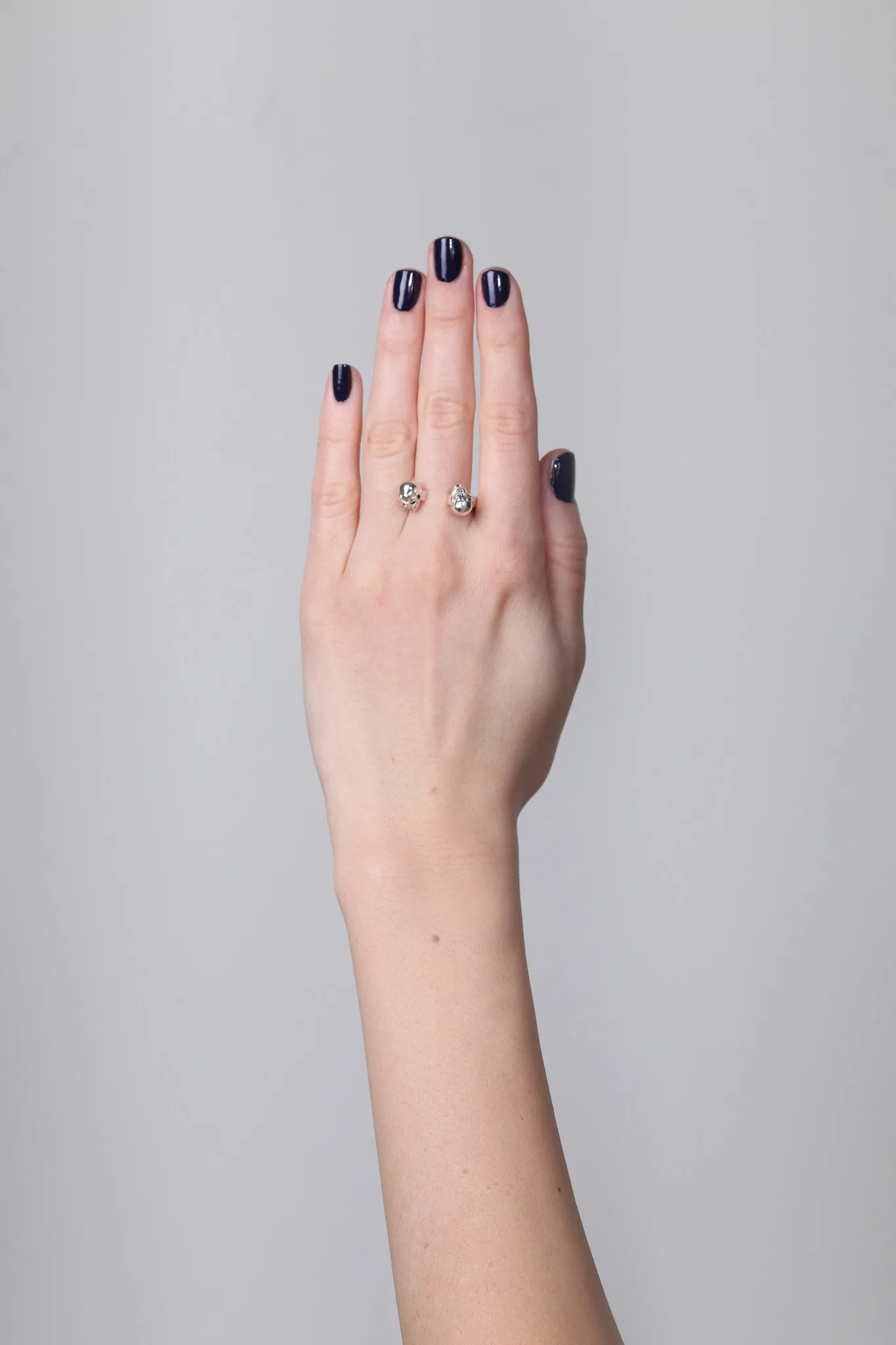 Double Headed Skull Stackable Ring