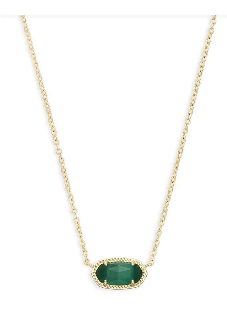 Elisa Necklace Gold Emerald Cats Eye by Kendra Scott