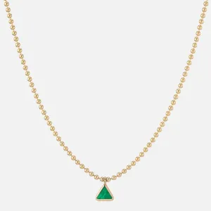 Emerald Ball Chain Necklace