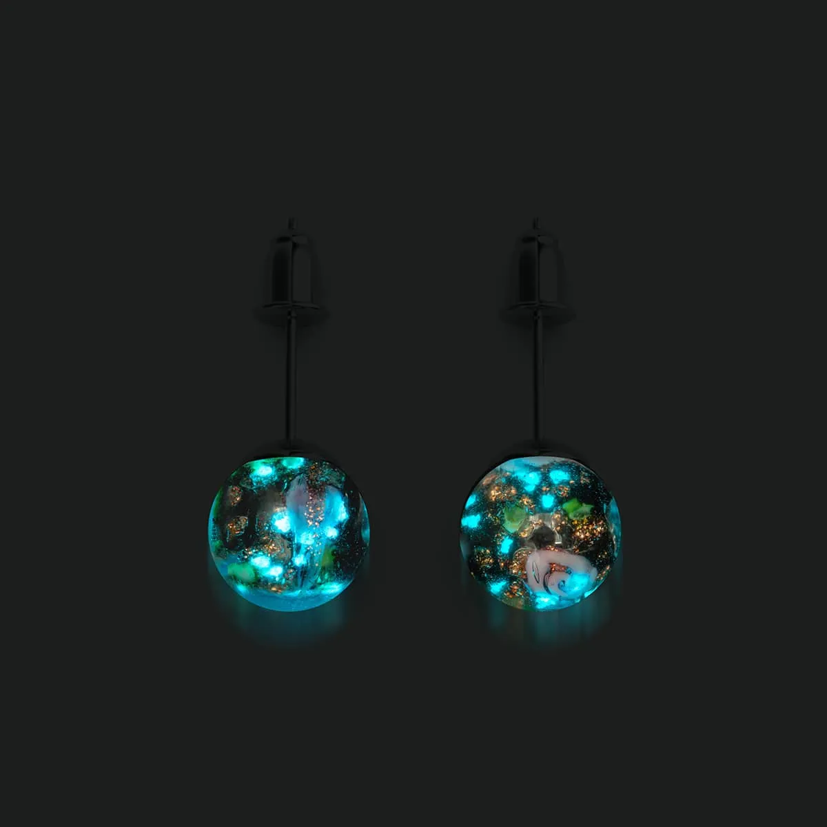 Enchanted Rose | .925 Sterling Silver | Firefly Glass Stud Earrings