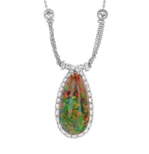 Ethiopian Cabochon Opal Necklace, 20.87 Carats