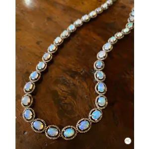 Ethiopian Opal and Diamond Necklace