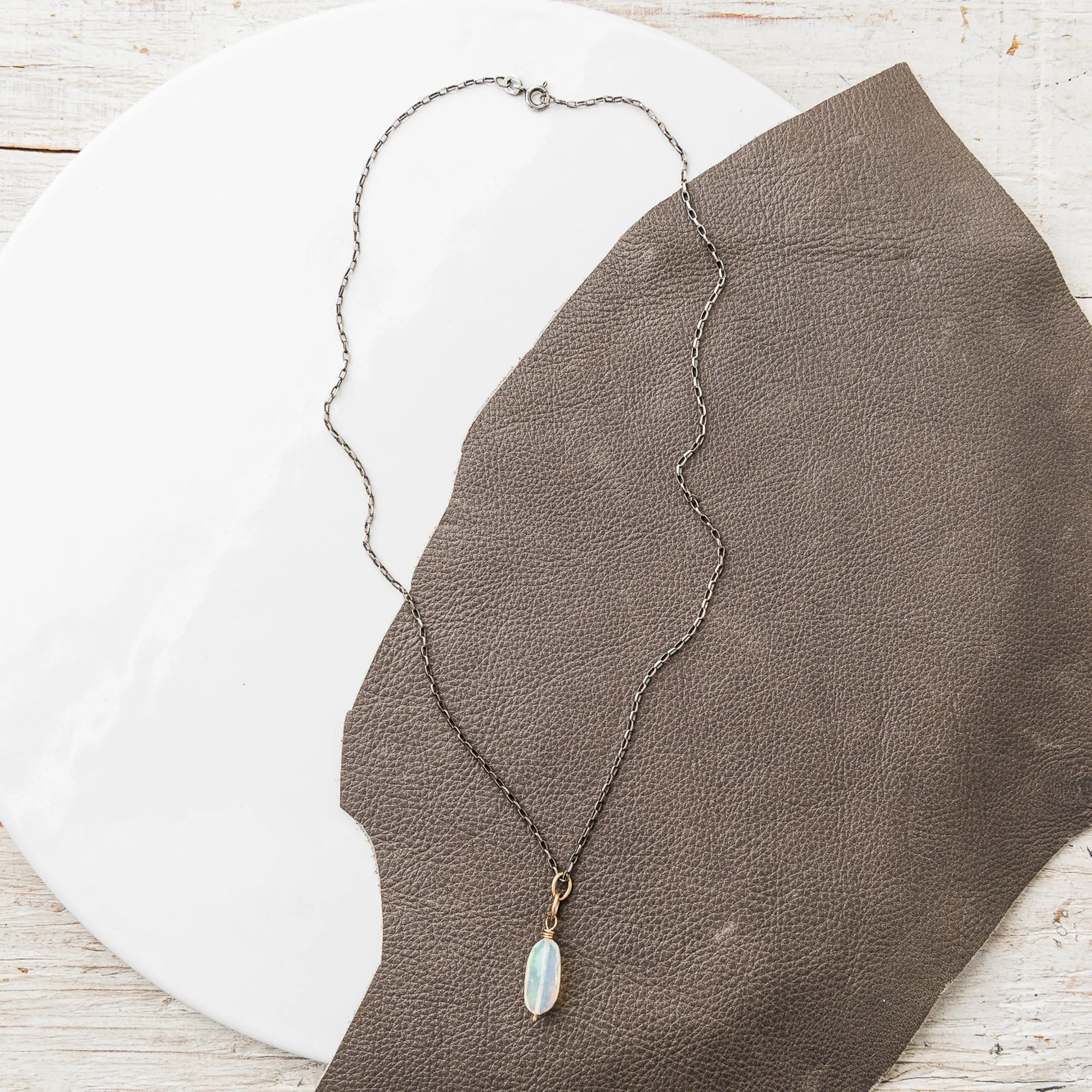 Ethiopian Opal Nugget Drop Necklace