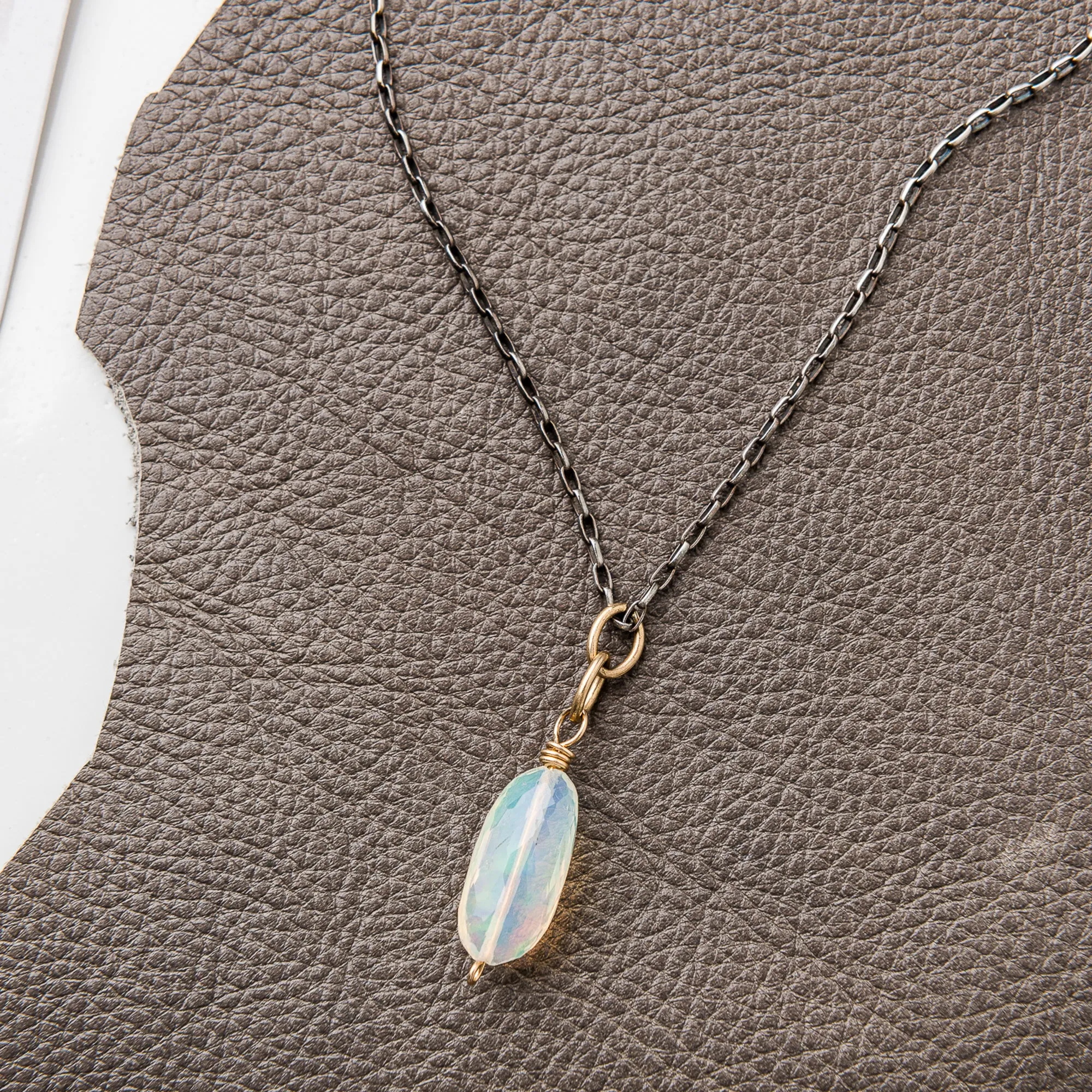 Ethiopian Opal Nugget Drop Necklace