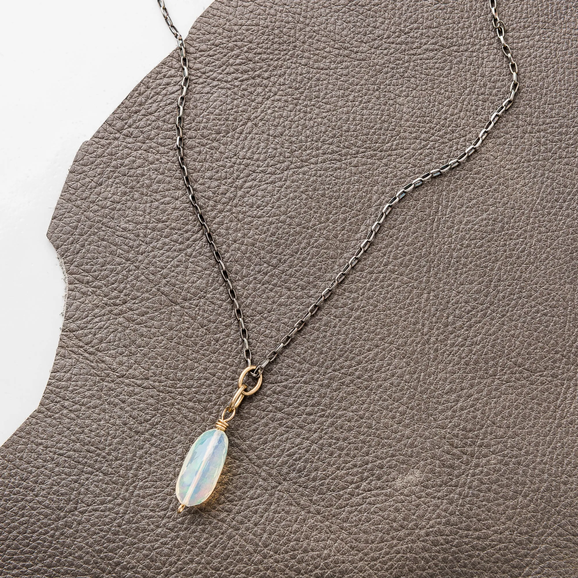 Ethiopian Opal Nugget Drop Necklace