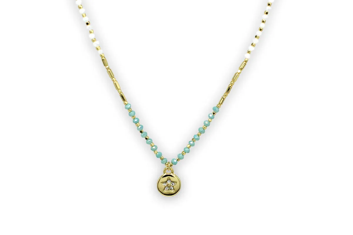 EUDORA MINT BEADED NECKLACE