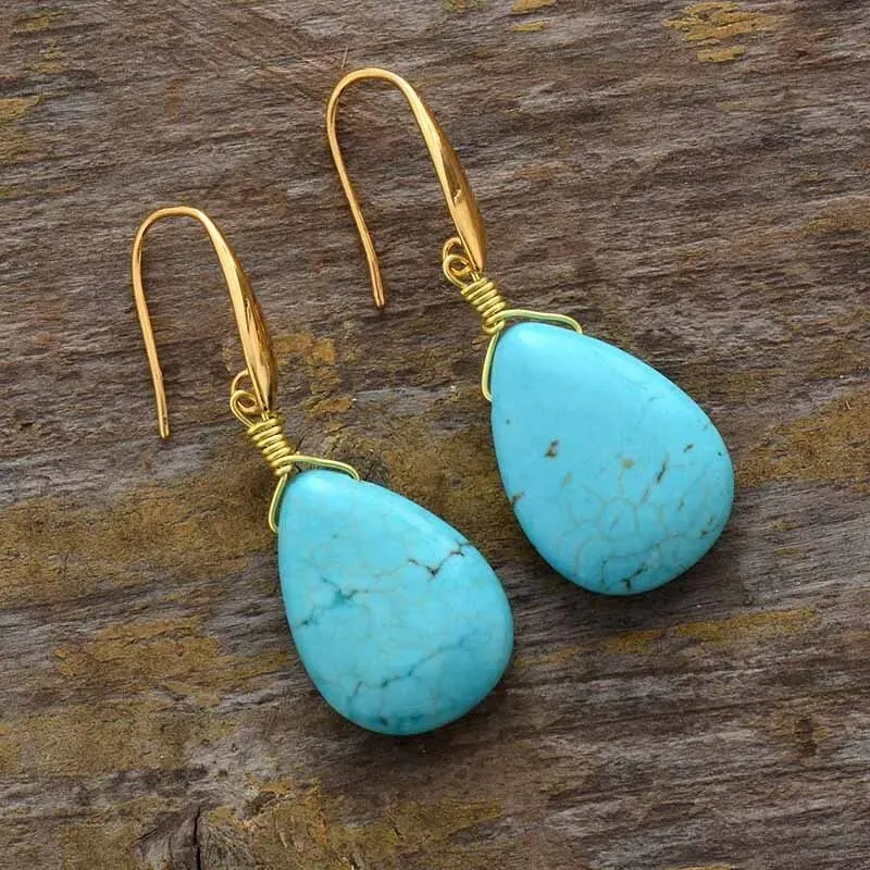 Exclusive Turquoise Teardrop Earrings