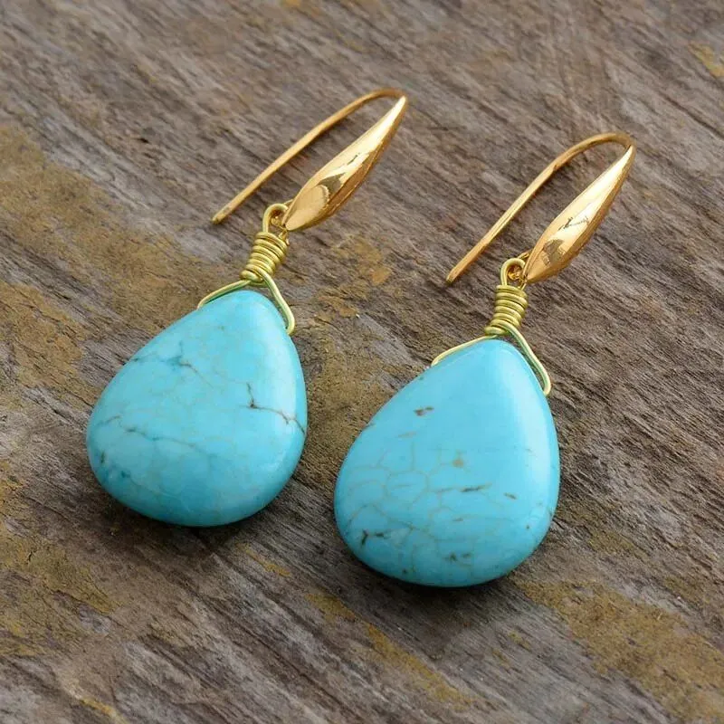 Exclusive Turquoise Teardrop Earrings