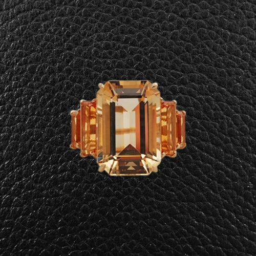 Five Stone Citrine Cocktail Ring