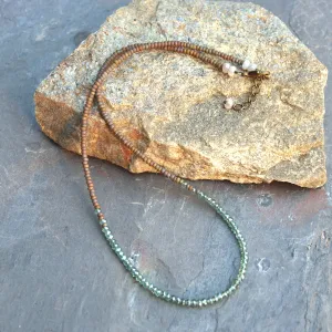 Flash Necklace - Grey Matte Iris & Aqua