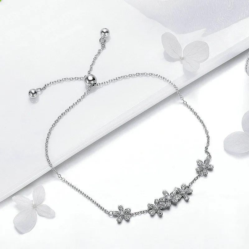 Flowers Zircon Beaded Bracelet