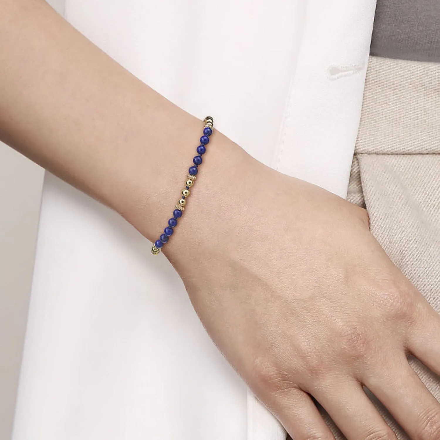 Gabriel & Co. Gold Beaded Gemstone Bracelet