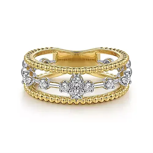 gabriel & Co. Yellow- White Diamond Bujukan Ring