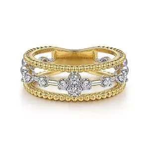 gabriel & Co. Yellow- White Diamond Bujukan Ring